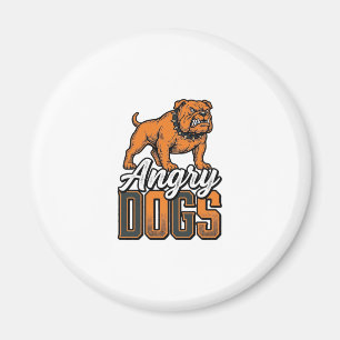 Angry Dogs Vintage Bulldog Typography Design_1 Magnet