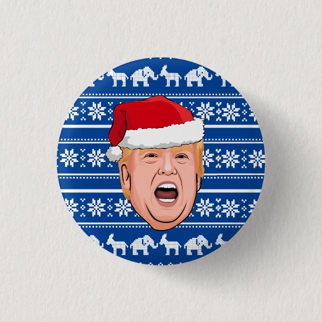 Angry Donald Trump Christmas 3 Cm Round Badge (Front)