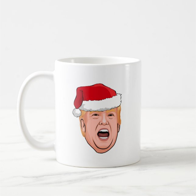 Angry Donald Trump Christmas Coffee Mug (Left)