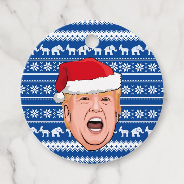 Angry Donald Trump Christmas Favour Tags (Front)