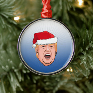 Angry Donald Trump Christmas Metal Tree Decoration