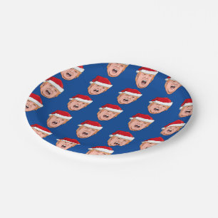 Angry Donald Trump Christmas Paper Plate