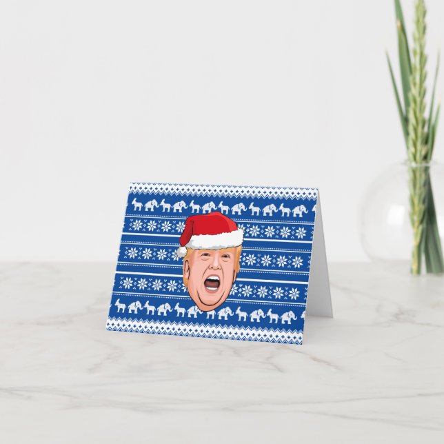 Angry Donald Trump Christmas Thank You Card (Front)
