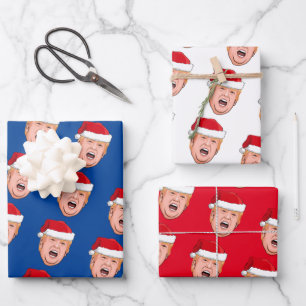 Angry Donald Trump Christmas Wrapping Paper Sheet