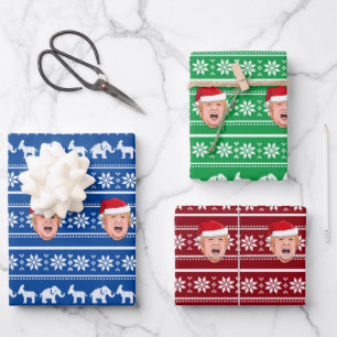 Angry Donald Trump Christmas Wrapping Paper Sheet