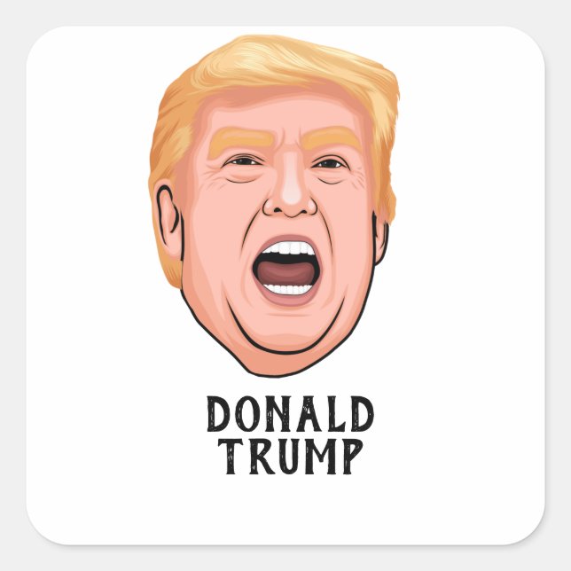 ANGRY DONALD TRUMP CUSTOM SQUARE STICKER (Front)
