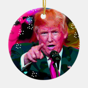 Angry Donald Trump "Fake News" Christmas Ornament