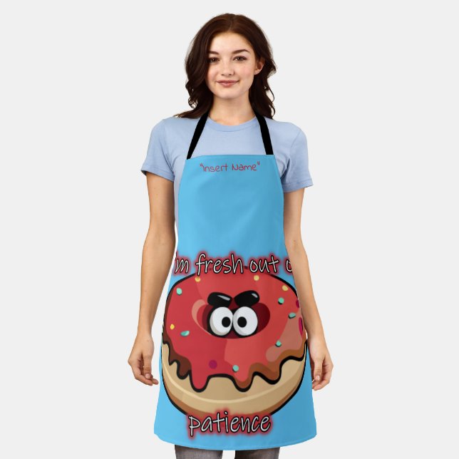 Angry Donut: Fresh out of patience Apron (Worn)