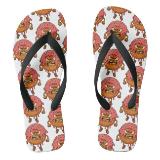 Angry Doughnut II Flip Flops