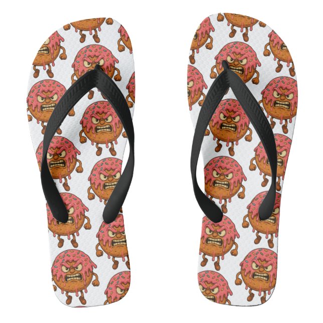 Angry Doughnut II Flip Flops (Footbed)