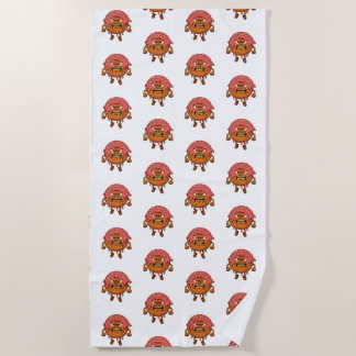 Angry Doughnuts Beach Towel