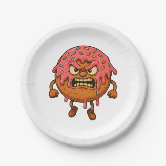 Angry Doughnuts II Paper Plate