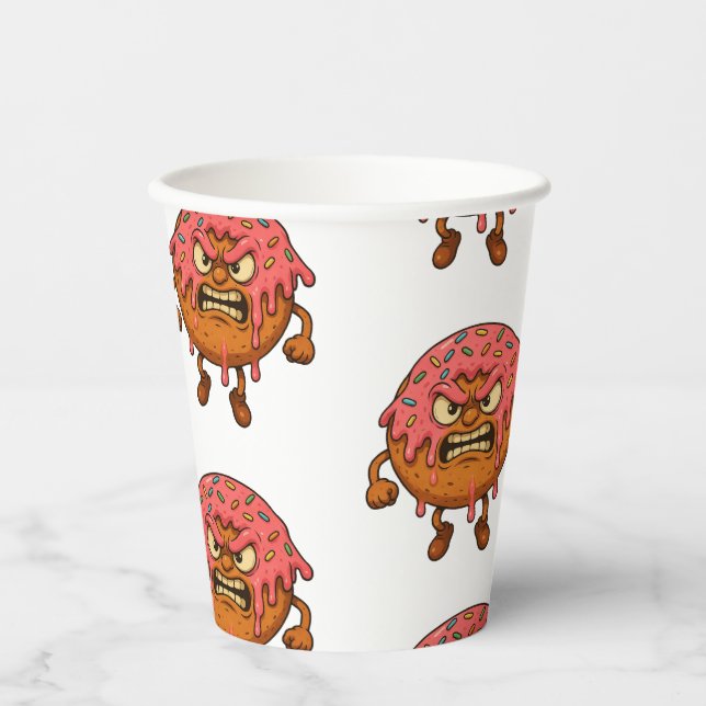 Angry Doughnuts Paper Cups (Front)