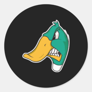 angry duck classic round sticker