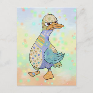 angry duck postcard