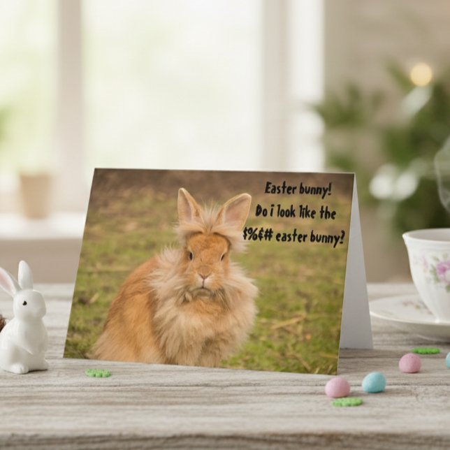 Angry Easter Bunny Funny Humour Greeting Card (Creator Uploaded)