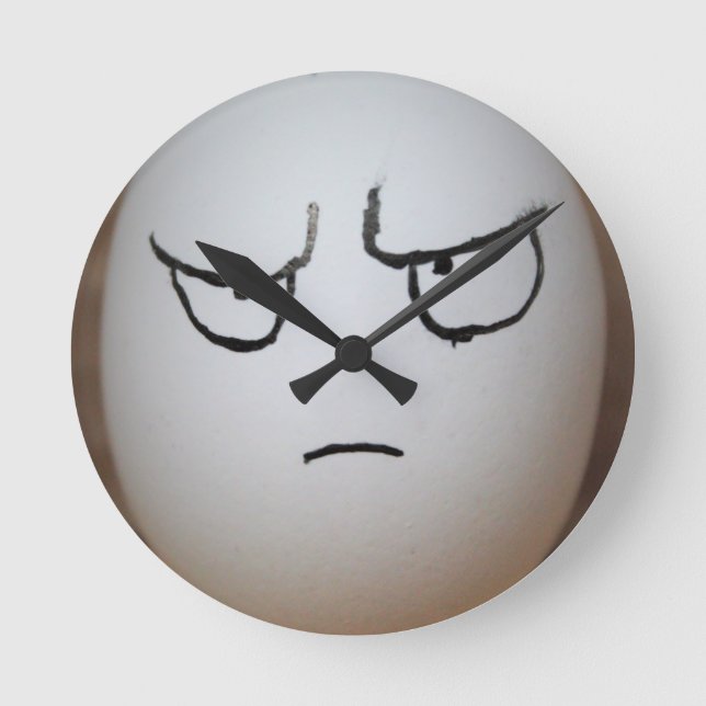 Angry Egg Wall Clock (Front)