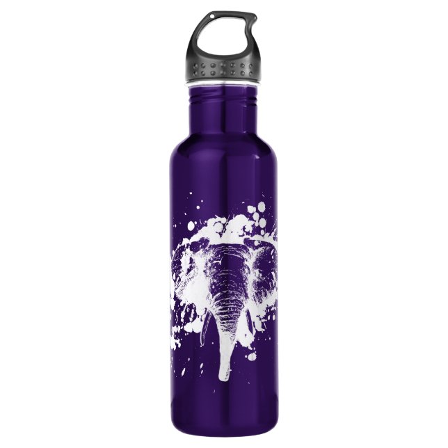 Angry Elephant in White 710 Ml Water Bottle (Front)