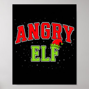 Angry Elf Christmas Family Matching Group Xmas  Poster