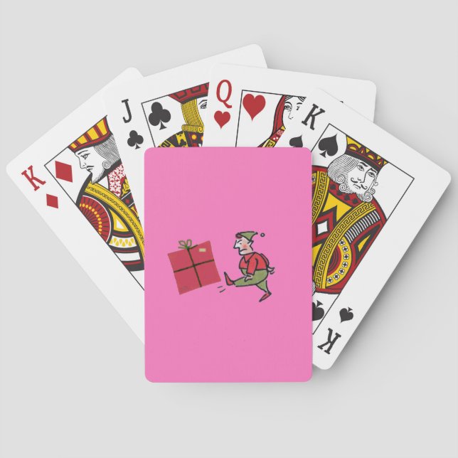 Angry Elf pink Poker playing cards (Back)