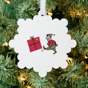 Angry Elf snowflake paper ornament