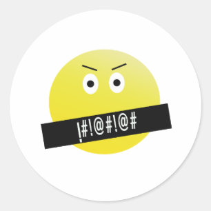 Angry Emoji Classic Round Sticker