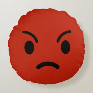 Angry Emoji Round Cushion