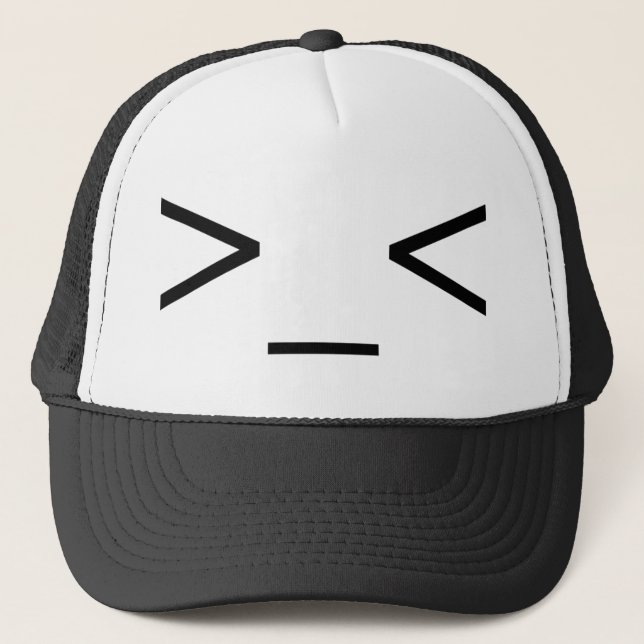>_< Angry Emoticon Hat (Front)