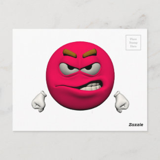 Angry emoticon postcard