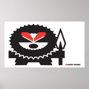 Angry Eskimo - black on light Poster