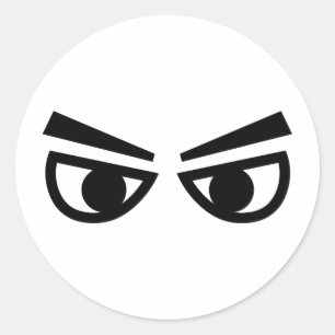 Angry eyes classic round sticker