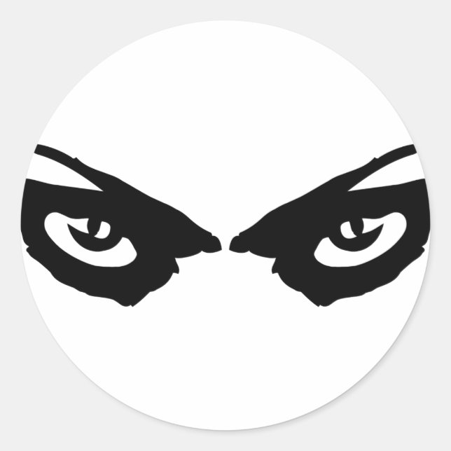 angry eyes icon classic round sticker (Front)