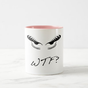 Angry Eyes - WTF? Two-Tone Coffee Mug