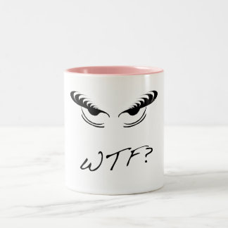 Angry Eyes - WTF? Two-Tone Coffee Mug