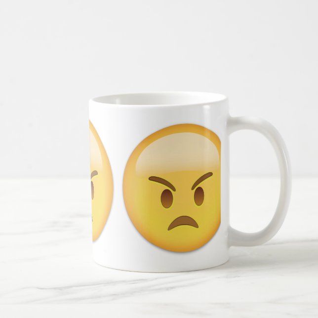 Angry Face Emoji Coffee Mug (Right)