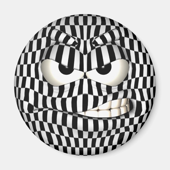 Angry Face Emoticon Magnet (Front)