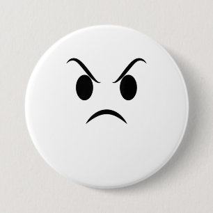 Angry Face Halloween Grumpy Outrage Emojis 7.5 Cm Round Badge
