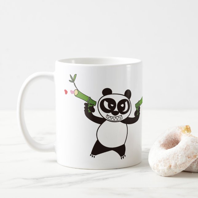 Angry Face Panda 28 Coffee Mug (With Donut)