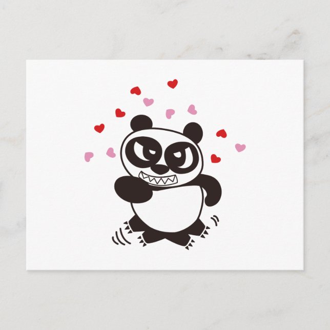 Angry Face Panda 32 Postcard (Front)