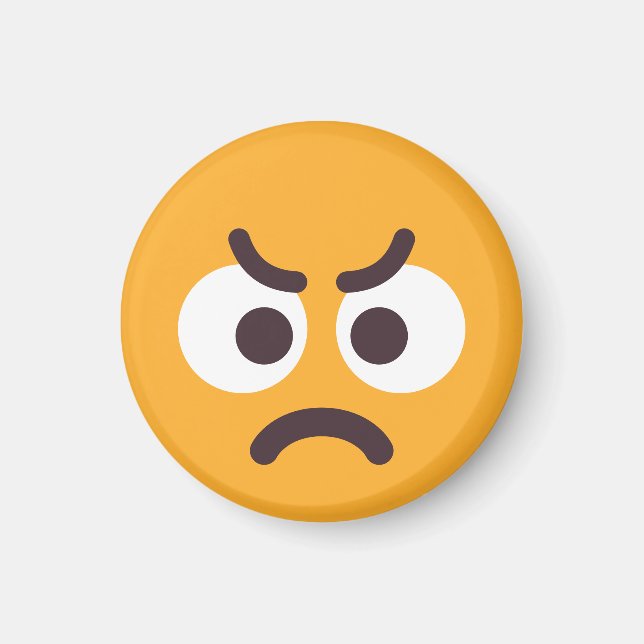 Angry Face Passive Aggressive Custom Colours Emoji Magnet (Front)