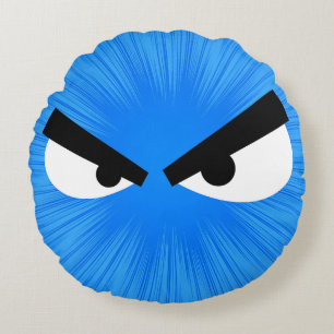 Angry Face Round Cushion