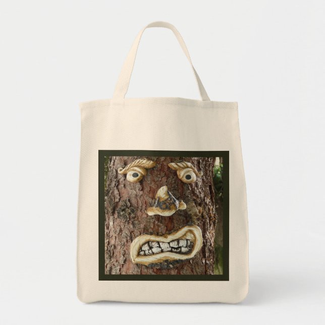 Angry Face Tree Tote Bag (Front)