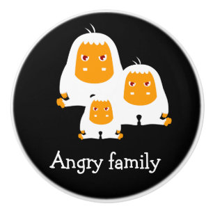 Angry family Monkeys design Ceramic Knob