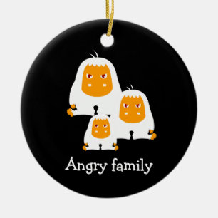 Angry family Monkeys design Ceramic Tree Decoration