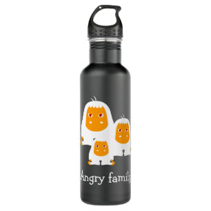 Angry family Monkeys design T-Shirt Bath Mat 710 Ml Water Bottle