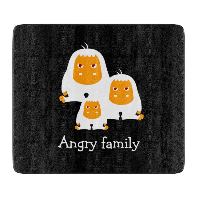 Angry family Monkeys design T-Shirt Bath Mat Cutting Board (Front)