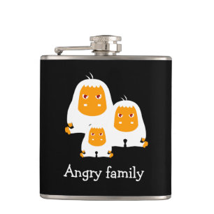 Angry family Monkeys design T-Shirt Bath Mat Hip Flask