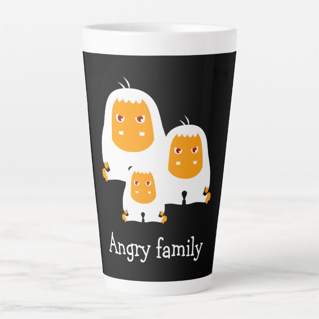 Angry family Monkeys design T-Shirt Bath Mat Latte Mug (Front)