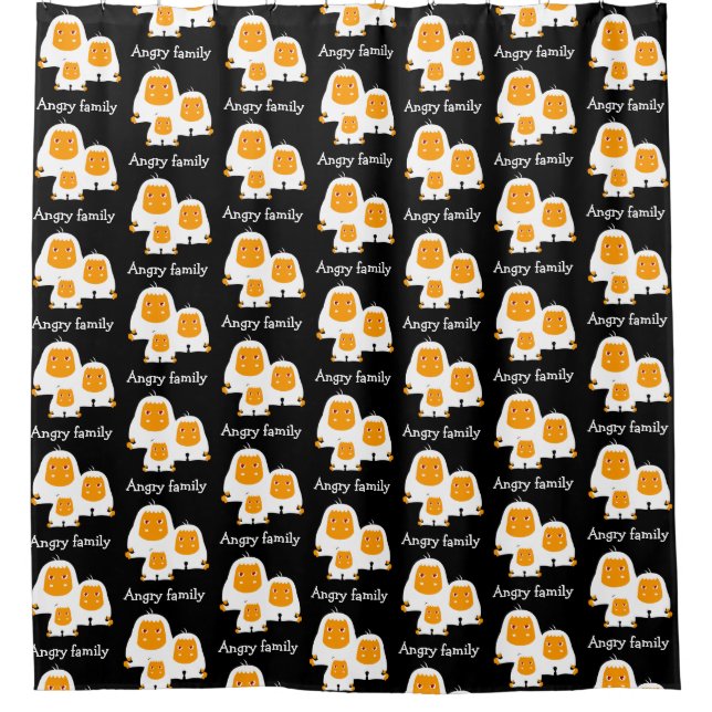 Angry family Monkeys design T-Shirt Bath Mat Shower Curtain (Front)