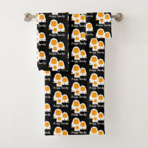 Angry family Monkeys design T-Shirt Bath Mat Towel Set